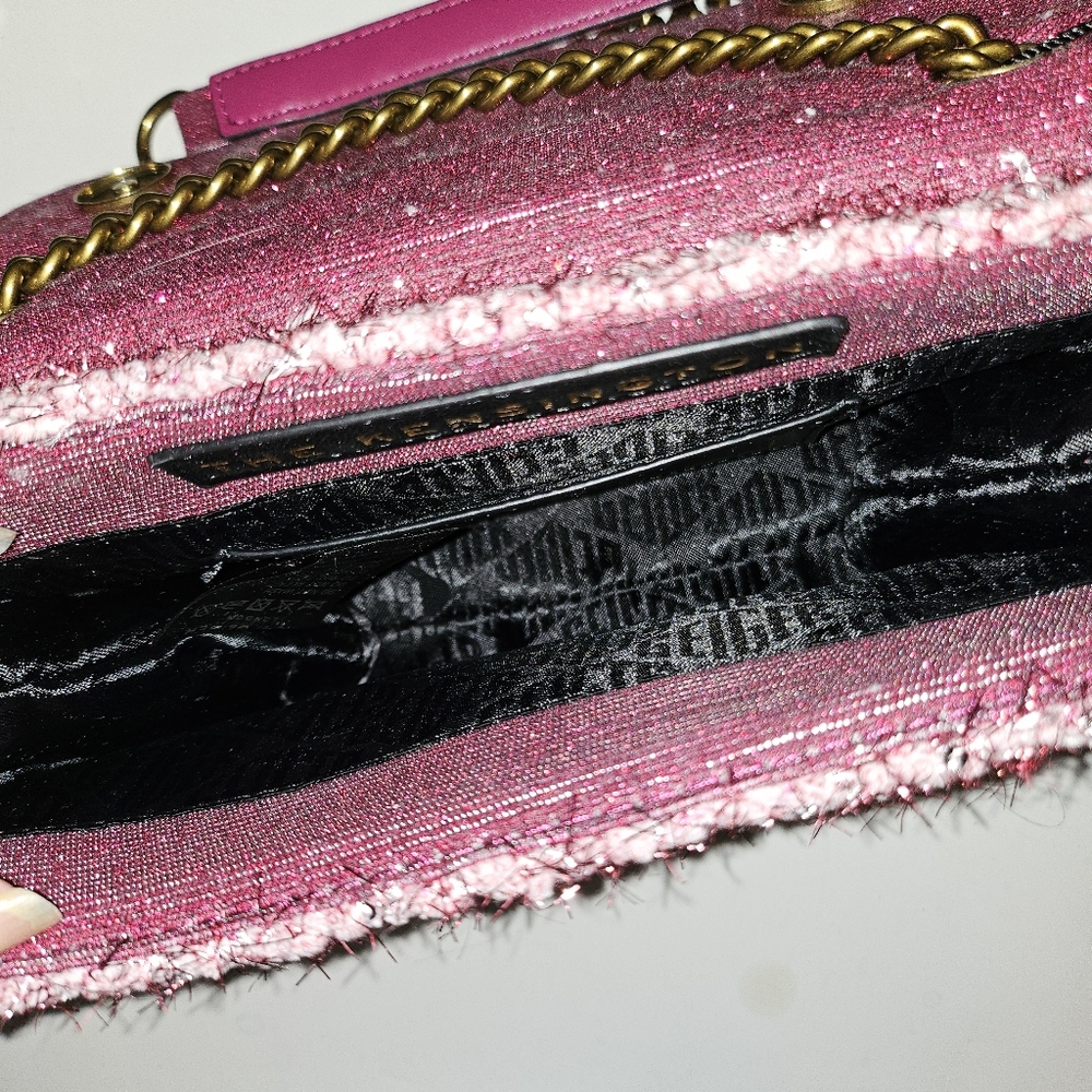 NWT Kurt Geiger London Kensington Tweed pink shoulder w/dustbag - Picture 6 of 10